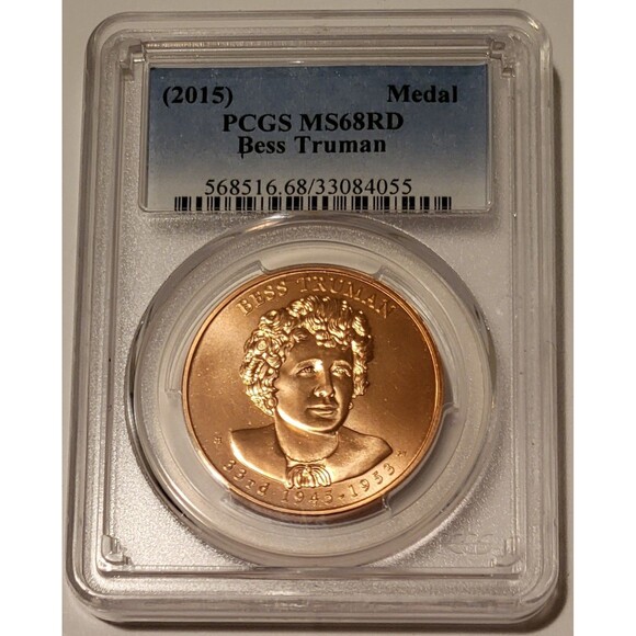 2015 Bess Truman U.S. Mint Bronze Medal MS68 RED PCGS - Picture 1 of 2